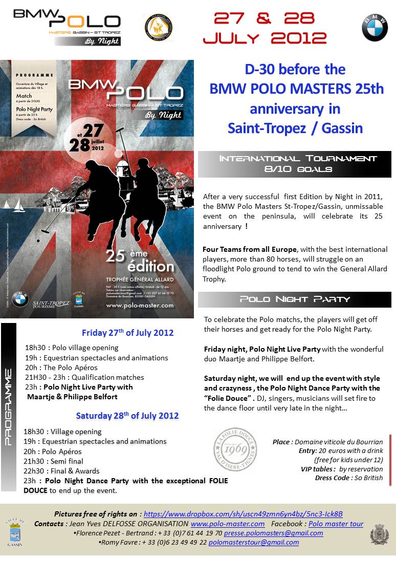 Press Release n2 - 2012-BMW Polo Masters By Night St Tropez -Gassin